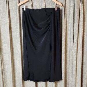 Black Midi Satin Skirt